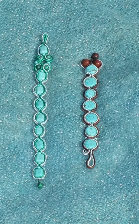Turquoise bracelets with soutache